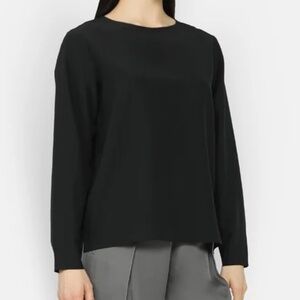 NEW Silk Grana Black Long Sleeve Top